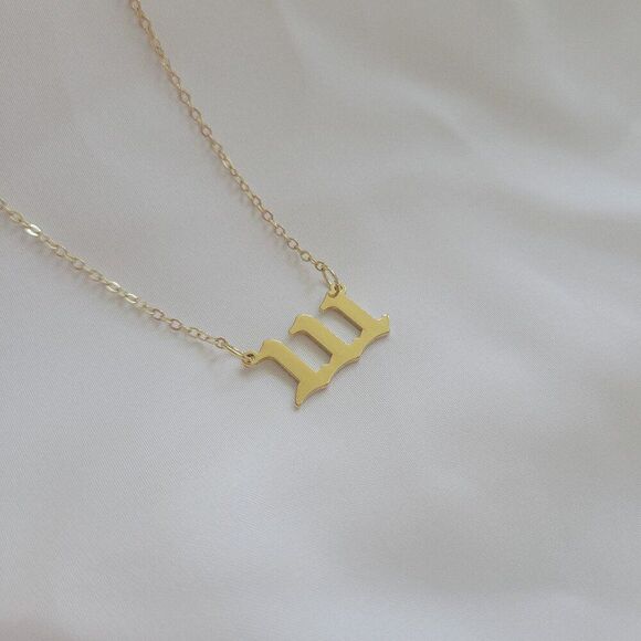 Gold Filled Angel Number 111 Necklace - Picture 4 of 5